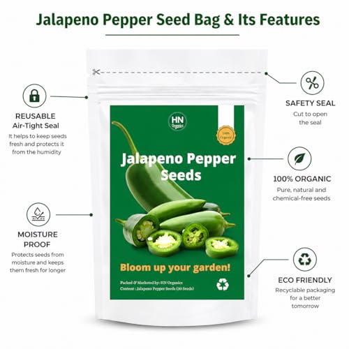 Image of Jalapeno Seeds for Planting in Home Kitchen Garden | Pack of 25-30 Seeds (Jalapeno)