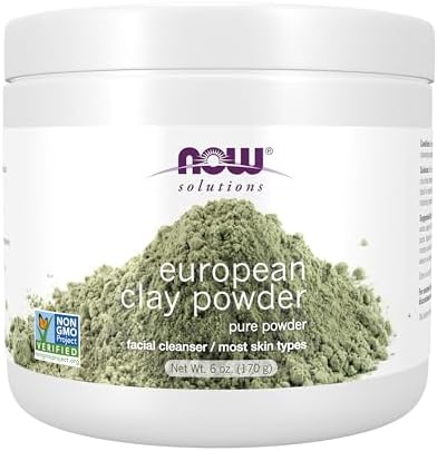 NOW Solutions, European Clay Powder, Pure Powder for a Detox Facial Cleansing Mask, 6-Ounce