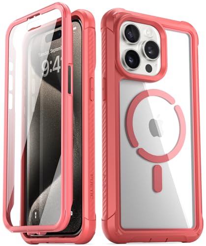 Coque iPhone 15 Pro Max antichoc pour éviter les bris d'écran rose