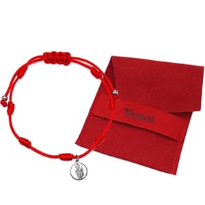 HAND-PRO Armband St. Judas Tatdeo Armbanden Rood Draad Medaille San Judas Tattoo Armband 7 Knopen Rood Boze Blik