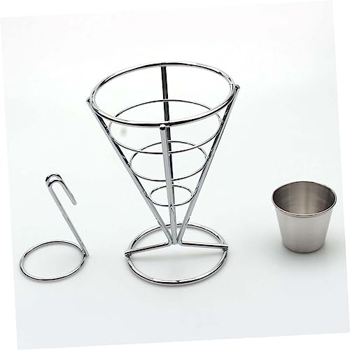 OKUMEYR Single-head Chips Rack Electroplated Conical Snack Basket Serving Trays for French Fries Snacks and Appetizers