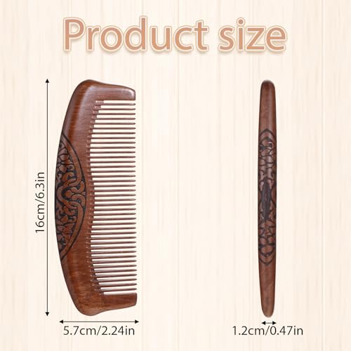 Peine pequeño de madera tallada para cabello y barba miniatura 4