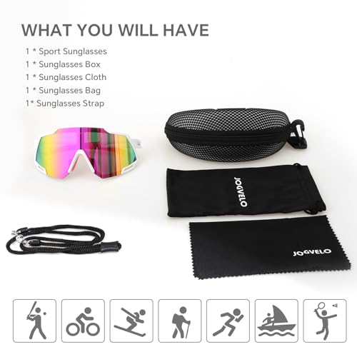 JOGVELO Kinder Polarisierte Sonnenbrille, Jugend Baseball Sonnenbrille für 6-14 Jahre Jungen Mädchen UV400 Sport Softball Laufen Radfahren Brille