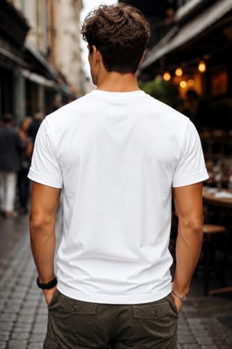 Image of INKKR Regular Fit Half Sleeves Round Neck Typographic Printed Cotton T-Shirt