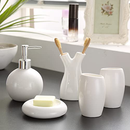 Ensemble d'accessoires de salle de bain en céramique blanche