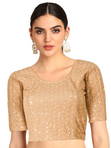 Image of Chandrakala Readymade Blouses for Women Sarees,Stretchable(B202-P)
