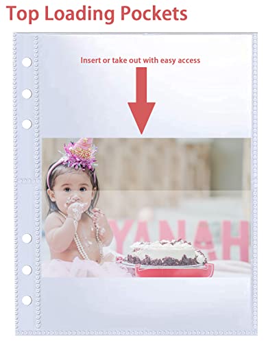30 Pack 3.5x5 120 Taschen für 6 Ringbinder, Ultra-Clear Foto-Hüllen, Double Sided 2 Pocket Photo Pages, Top Loading Photo Sheet Protector for Photos, Postcards, Seed Packets