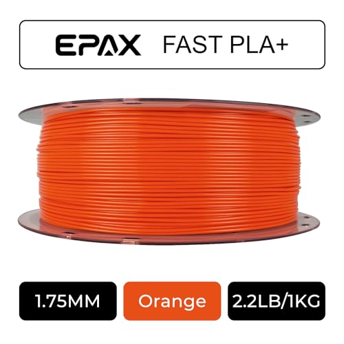 Image of EPAX High Speed PLA+ 3D Printer Filament, Fast PLA 3D Printing Filament, 1.75mm, Dimensional Accuracy + /- 0.03 mm, 1KG Spool (Orange)