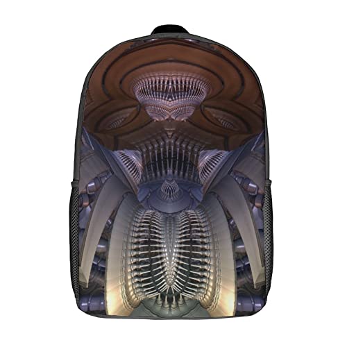 Sac à dos scolaire Fractal 17 pouces mixte avec imprimé 3D