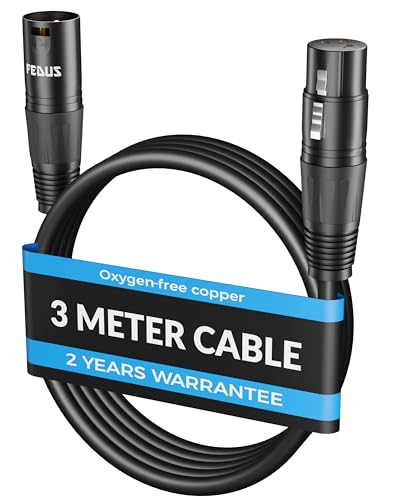 FEDUS Stagepro 3M XLR Cable, Professional Balanced XLR Male To Female...