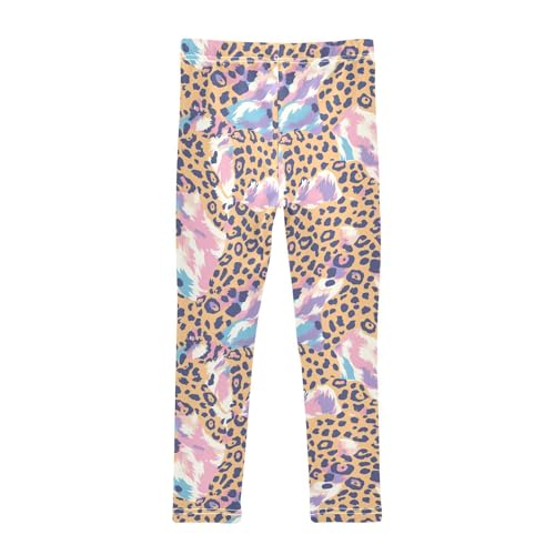 KLL Bright Colors Leopard Pattern Toddler Baby Girl Legging Soft Full Length Dance Pants Sports2