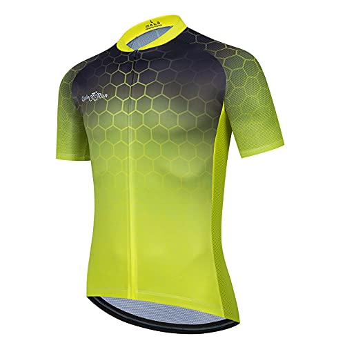 Cycle-Run Men's Standard Short Sleeve with 3 Rear Pockets, Green, 3X-Large