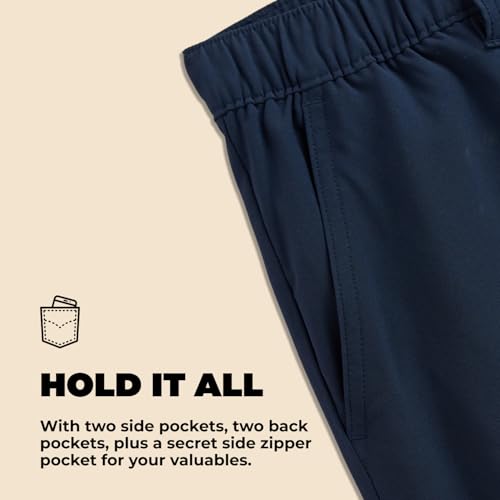 Image of Chubbies Everywear Men's Shorts - Mens Shorts Casual 6in Inseam, Elastic Waist, Water-Resistant, Zipper Pocket