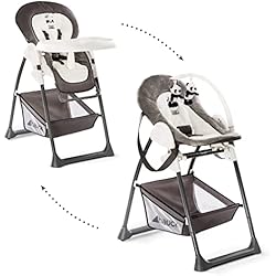 Trona Balancin Bebé hauck Tronas de Bebe Evolutiva Sit N Relax, Trona Bebe 0 Meses con Hamaca Bebé Alta, Silla Bebe Comida Plegable, Highchair, Altura Regulable, Panda/Grey