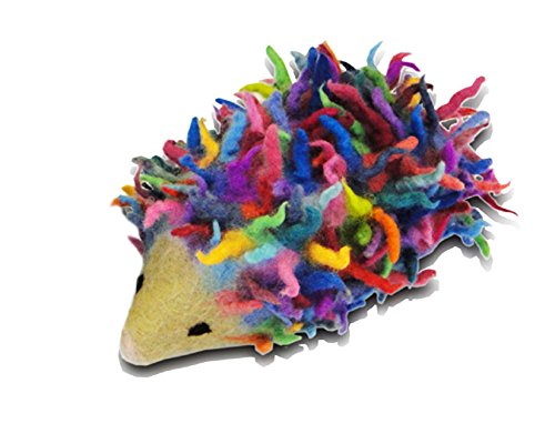 Artfelt rainbow coloured hedgehog kit, a carefully designed needle and wet felt kit with online tutorial