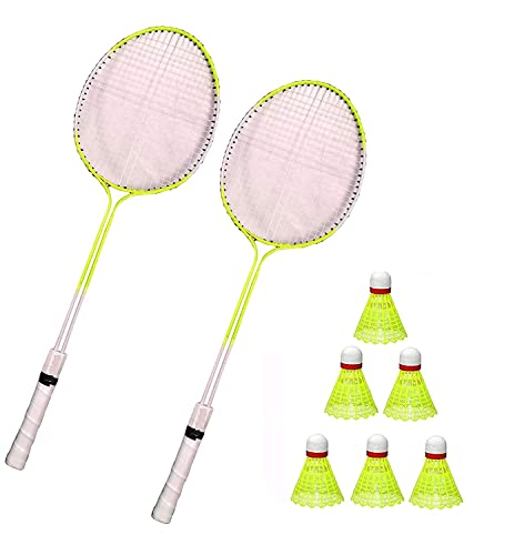 Image of Addiction Double Rod Badminton /Racket with six pcs shuttles for Boys, Children