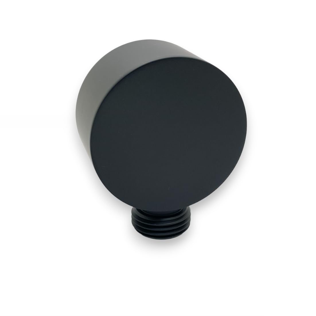 VoKs Codo de conexión de pared negro, redondo, latón, universal, 1/2 pulgadas, conector de manguera de baño, conector de pared para ducha de mano