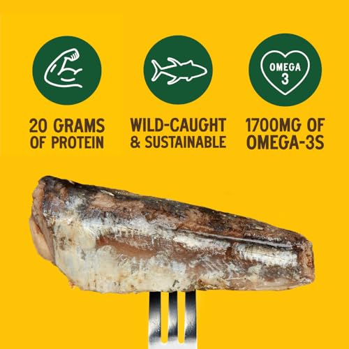 Image of Season Sardines in Extra Virgin Olive Oil, 4.37 Oz Tins, 12-Pack | Wild Caught, 22g of Protein, Keto Snacks, More Omega 3's Than Tuna, Kosher, High in Calcium, Canned Sardines