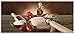 Produktbild Artland Spritzschutz Küche aus Alu für Herd Spüle 130x55 cm Küchenrückwand mit Motiv Essen Lebensmittel Italien Pizza Tomaten Teig Mediterran T5UZ