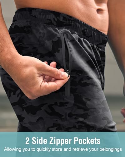 Image of G Gradual Men's Athletic Running Shorts with Zipper Pockets Quick Dry 7 inch / 5 inch / 9 inch Workout Gym Shorts for Basketball Hiking