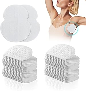 NITAIUN 100 Pcs Underarm Sweat Pads for Women and Men to Keep Underarm Dry and Clothes Clean Disposable Self Adhesive Armpit Shields Pads Sweat Absorbing Pads Armpit Underarm Shields (100 Pcs)