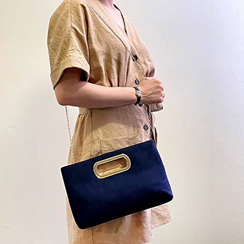 Image of Top Handle Faux Suede Clutch