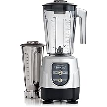 Omega BL390S Blender 1-HP Motor with Tritan Copolyester and Stainless Steel Container Combo Pack, 48-Ounce, Silver