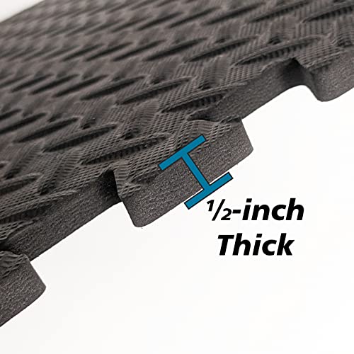 Baldosas de espuma entrelazadas de 1/2 pulgada de grosor para ejercicio - Cojín suave y acolchonado para protección de piso de gimnasio - SciencePurchase (120 pies cuadrados, 30 baldosas) miniatura 4