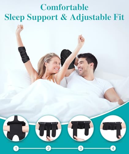 Oyakin Elbow Brace for Cubital Tunnel, Ulnar Nerve Entrapment brace, Adjustable Elbow Splint for Sleeping, Tennis Elbow, Tendonitis, Comfortable Stabilizer Support for Men and Women