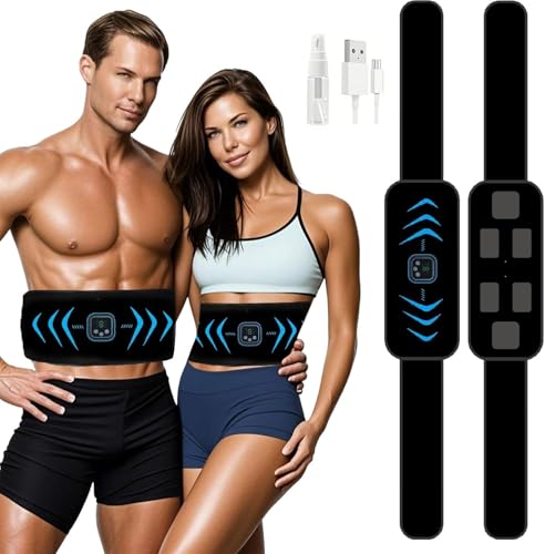 COODAY EMS Bauchtrainer Pro,Bauchmuskeltrainer Elektrisch,12 Modi & 20 Intensitäten EMS Bauchtrainer,Ganzkörper ABS/Bauch/Arm/Bein/Po Trainer