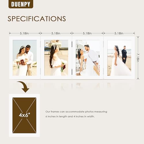 Image of DUENPY 4 Folding 4x6 Accordion Wood Frame Plexiglass White