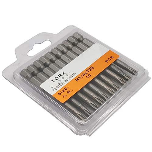 10Pcs 2.5"/65Mm T20 Torx Head Screwdriver Bit Set, 1/4 Inch Hex Shank With Quick Release Slot,S2 Steel Magnetic Security Tamper Proof Star 6 Point Screw Driver Kit Tools #TOP5