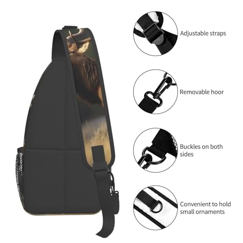 Bolso cruzado bandolera para hombre y mujer negro miniatura 5