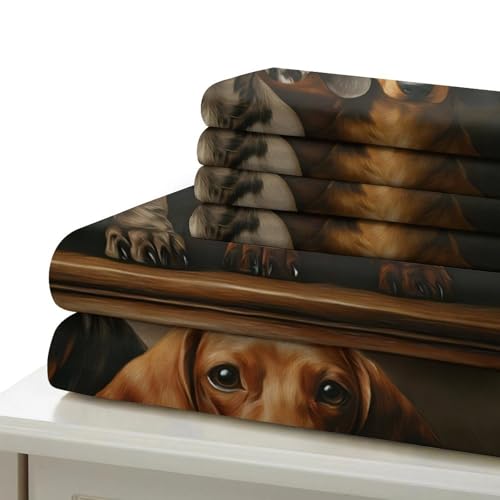 Housse de couette teckel 220x240 cm avec parure de lit microfbre 3D - 7