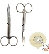 2 Pack Premium Ostomy Scissors, Curved Blunt-Tip Medical Scissors Surgical Steel Shears, Small Ba...
