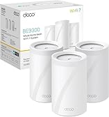 TP-Link Deco Routeur WiFi 7 Mesh BE9300 Tri-Bande, Port Ethernet 2,5G, Couverture de 530㎡, Itinérance IA Transparente, Connectez 200 appareils, Compatible Toutes Les Box Internet, Deco BE65(3-Pack)