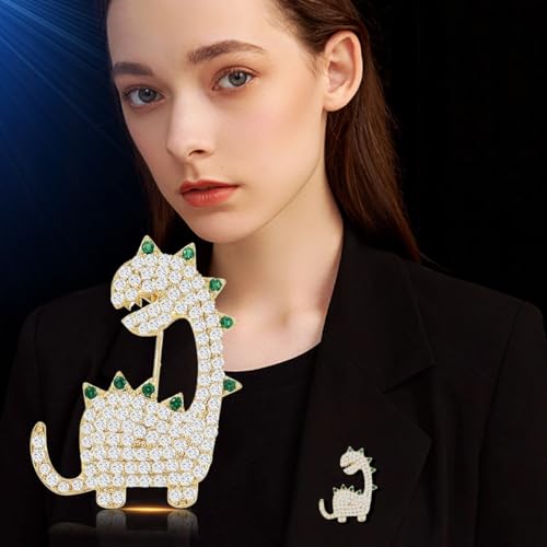 Image of Dinosaur Brooches for Women 18K Gold Plated Dinosaur Brooch Pin Cute Dino Jewelry Gift for Mother Wife Daughter