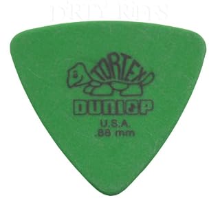 Modèle Tortex Triangle Dunlop Lot de 12 médiators/plectres 0,88 mm Vert dans une boîte de rangement pratique - Les Beatles, Paul McCartney, John Lennon, RIngo Starr, George Harrison