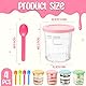 Forbabe 4er Behälter für Ninja Creami Deluxe Pints, Wiederverwendbar Eisbehälter für NC500 NC501 Serie Becher für Ninja Eismaschine mit 4 Löffeln Eiscreme Behälte mit Deckel für Ninja Creami Behälter