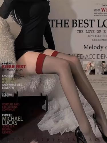 Image of Thigh High Stockings for Women Sheer Stay up Thigh High Stockings Opaque Thigh High Tights