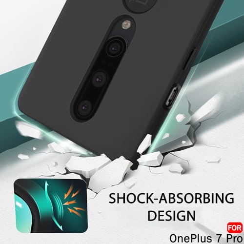 Image of TheGiftKart Liquid Silicone Back Cover Case for OnePlus 7 Pro | Soft Micro-Fibre Lining Inside | Camera Protection Bump | Shockproof Back Cover for OnePlus 7 Pro (Silicone, Black)