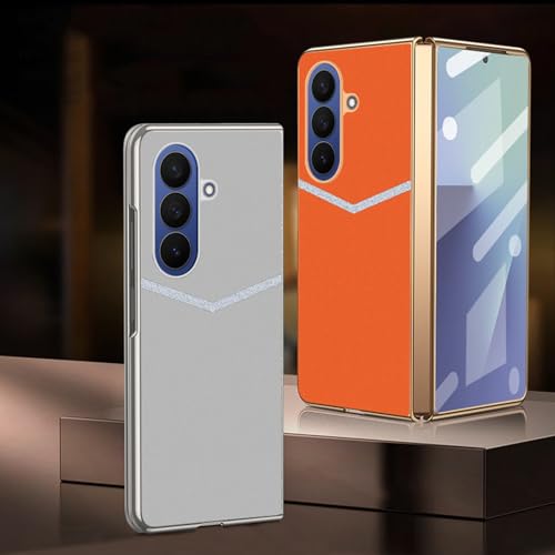 Étui Samsung Galaxy Z Fold 7 blanc en cuir léger avec protection écran verre