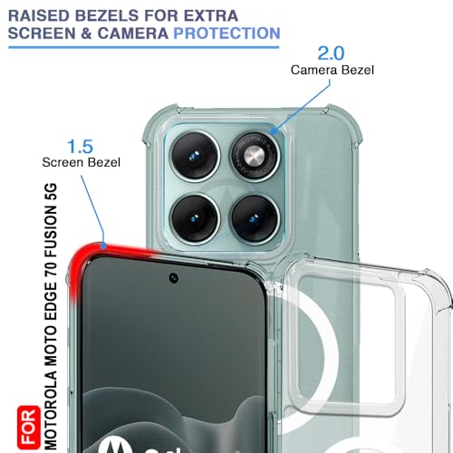 Image of AESTMO Clear Back Cover for Moto Edge 70 Fusion 5G | 360 Protection | Transparent Back Cover for Moto Edge 70 Fusion 5G (PC + TPU, Compatible with MagSafe Accessories, Transparent Bumper)