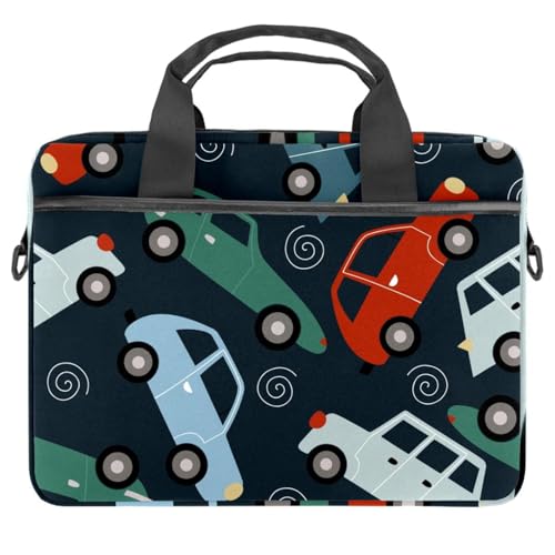 Maletín Colorful Doodle Cars evita arañazos en tu laptop de 14 pulgadas con esta bandolera