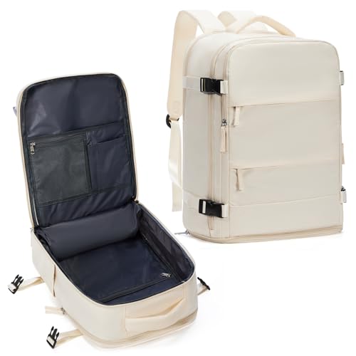 Mochila de viagem coowoz Grande, impermeável, para mulheres e homens, bagagem de mão, para esportes ao ar livre, trilhas, Off-white, 25L, Mochilas de viagem
