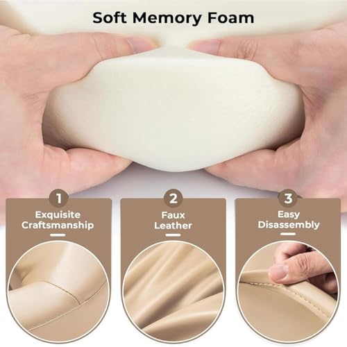 Kit de masaje de cuna portátil 3 en 1 beige con reposacabezas ajustable para mesa y hogar 3