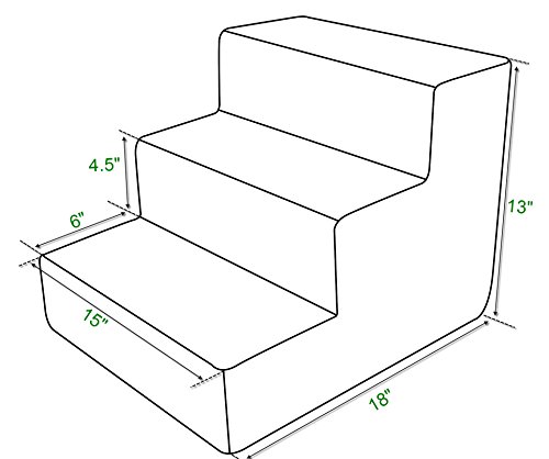 Best Pet Supplies 3-stufige Haustiertreppe, 45,7 x 38,1 x 33 cm, dunkelbraunes Wildleder - Image 7
