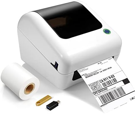 Bluetooth Thermal Shipping Label Printer – Wireless 4×6 Label Maker for packages, Compatible with iPhone and PC, Phone, USB for MAC, Works with Ebay, Amazon, Shopify, Etsy, UPS, USPS Barcode, Upgrade