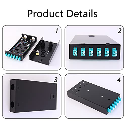 Image of VFLTOOL 6Port Multimode Fiber Enclosure with Spool - LC /LC OM3 Kit (Includes 1 Meter 12 Strand Pigtail and 6 Port Duplex LGX Panel)