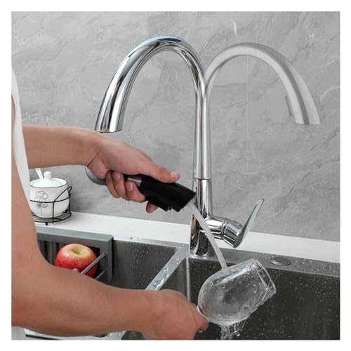 Grifo de cocina monomando gris con acabado curvo estilizado 5